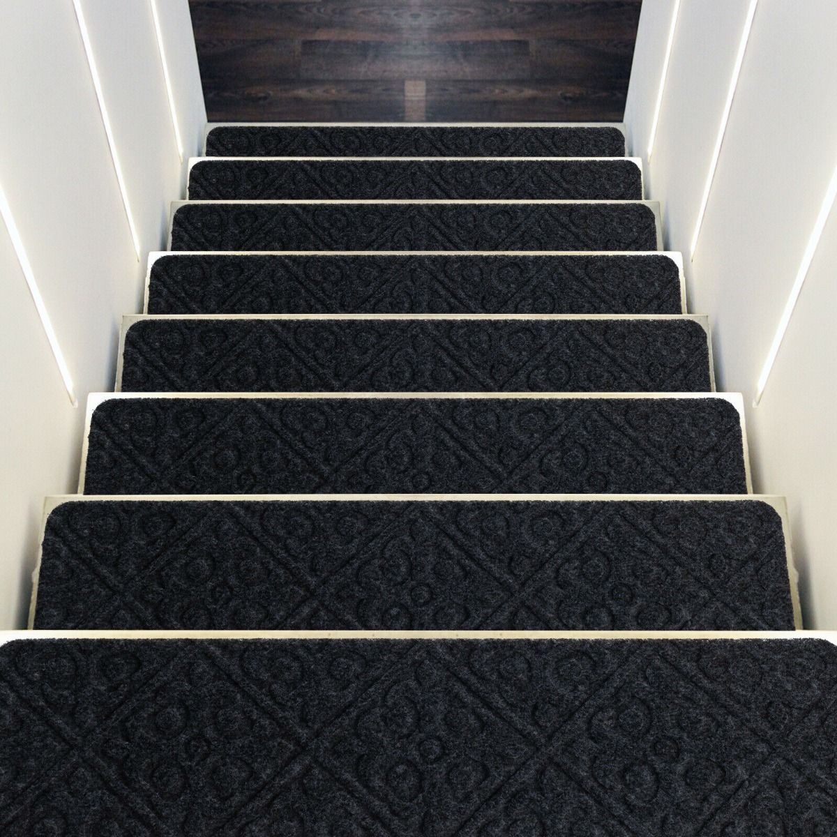 Non-Slip Stair Mats with Reusable Adhesive
